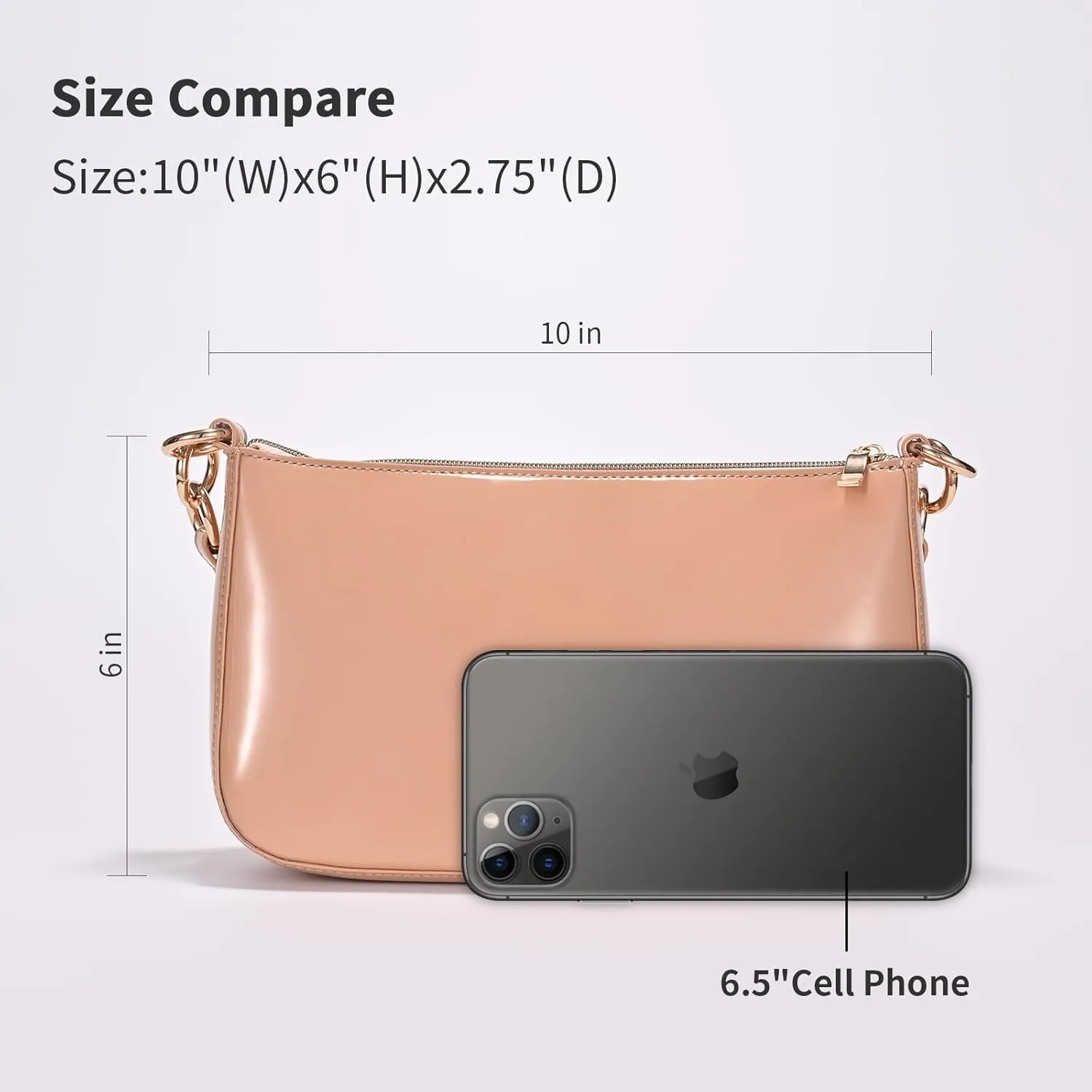 Glossy Faux Patent Leather Shoulder Bag for Women, Shiny Casual Clutch Purse, Mini Trendy Y2K Handbag