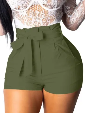 GOBLES Women's Summer Casual High Waist Zipper Closure Shorts with Pockets