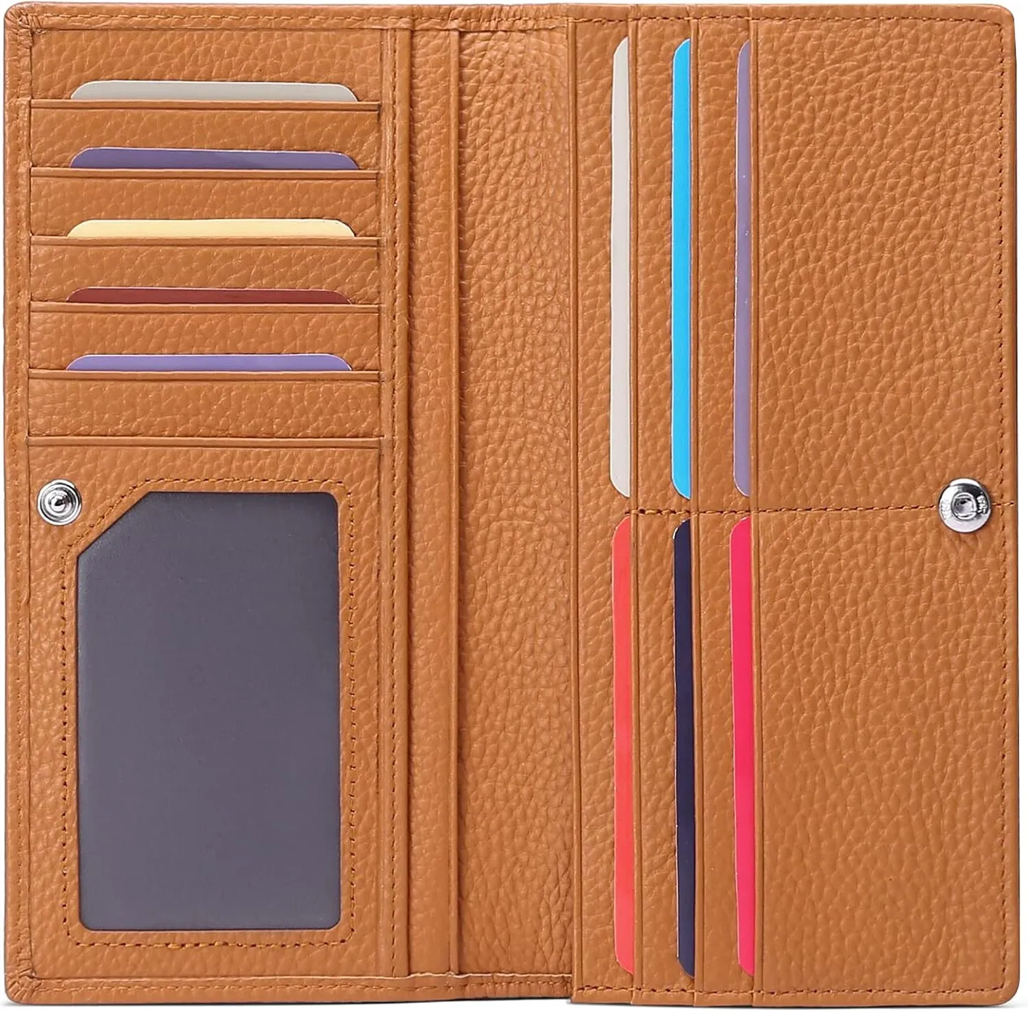 GOIACII Wallets for Women RFID Blocking Ultra Slim Real Leather Credit Card Holder Clutch