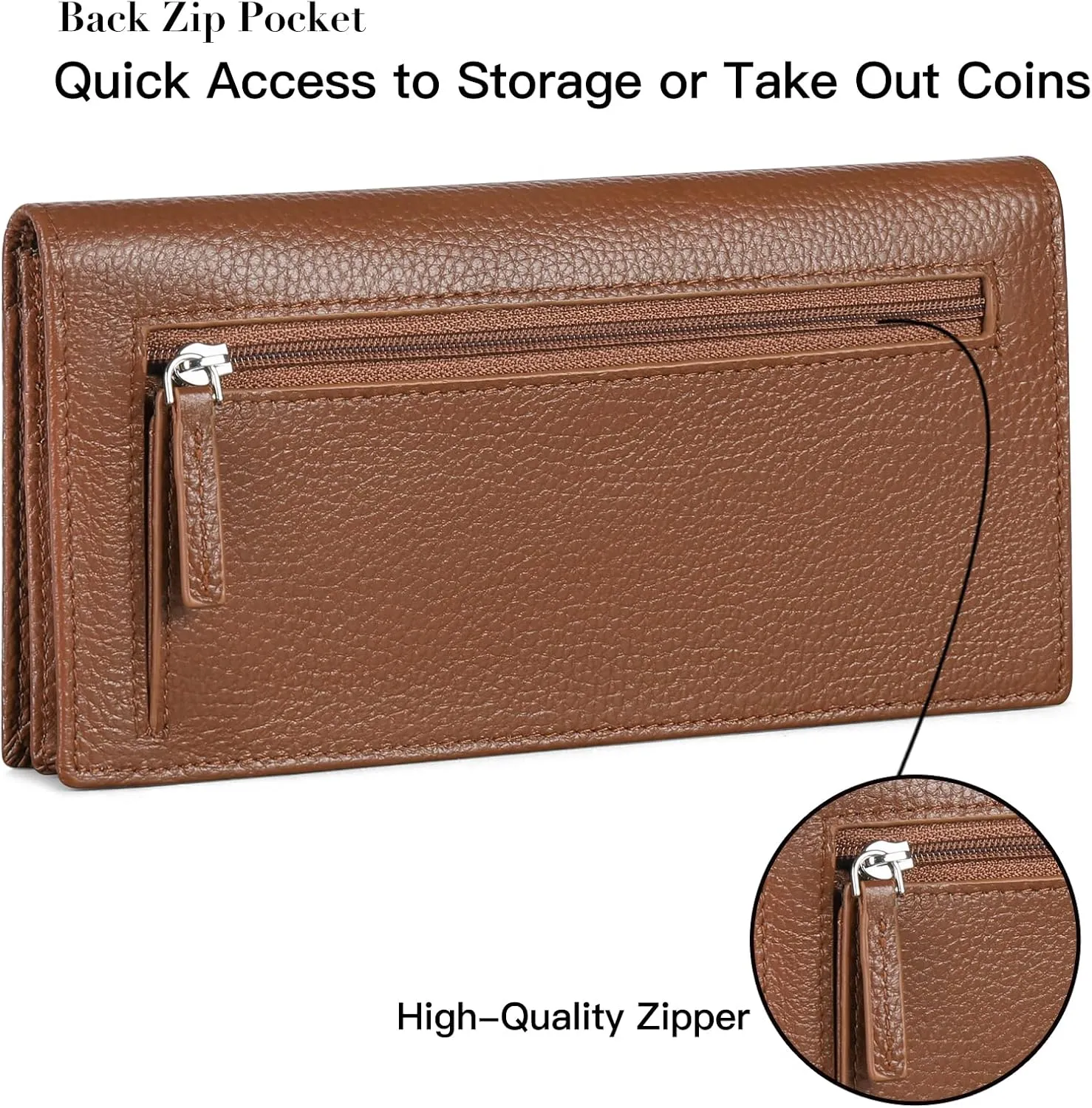 GOIACII Wallets for Women RFID Blocking Ultra Slim Real Leather Credit Card Holder Clutch