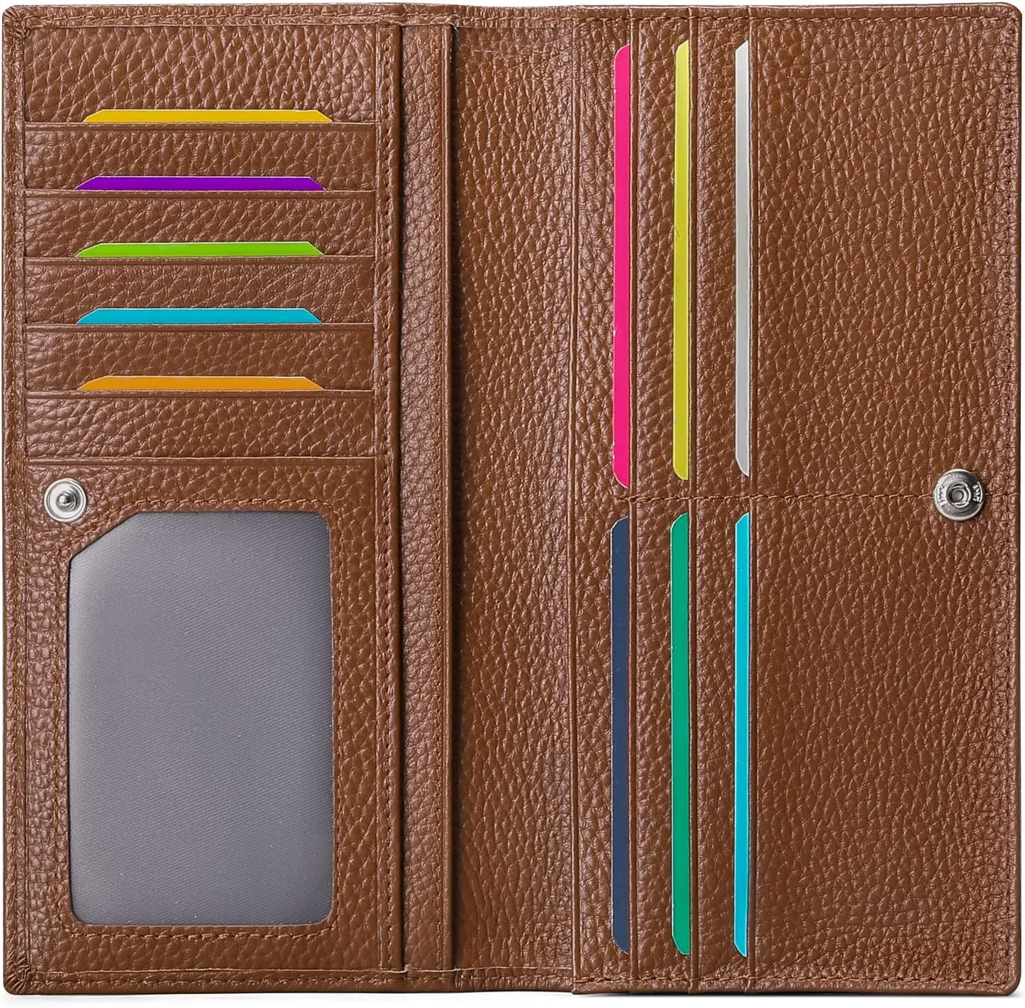 GOIACII Wallets for Women RFID Blocking Ultra Slim Real Leather Credit Card Holder Clutch