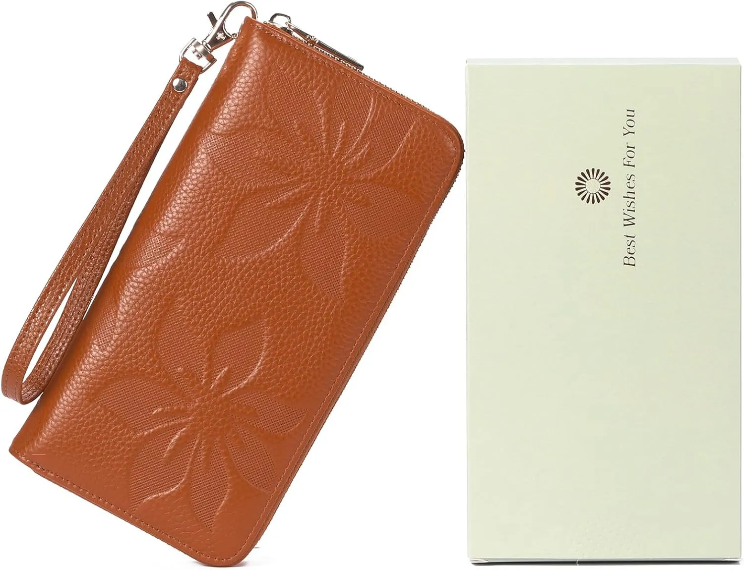 GOIACII Women's Wallet Ladies Large Capacity Wristlet Long Phone Clutch Purse Bifold Credit Card RFID Blocking Leather