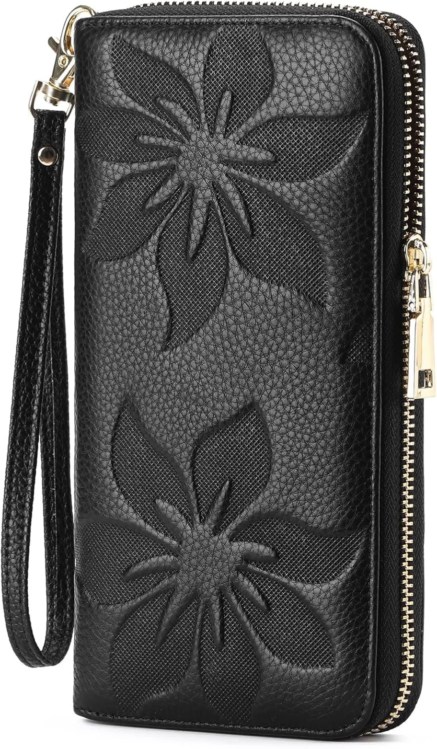 GOIACII Women's Wallet Ladies Large Capacity Wristlet Long Phone Clutch Purse Bifold Credit Card RFID Blocking Leather
