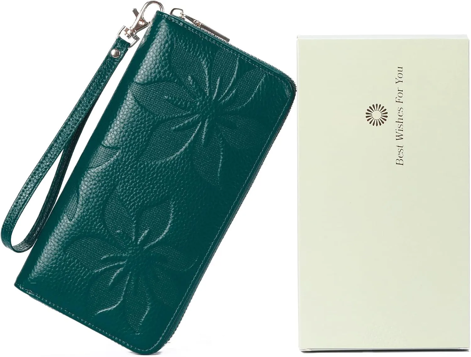 GOIACII Women's Wallet Ladies Large Capacity Wristlet Long Phone Clutch Purse Bifold Credit Card RFID Blocking Leather
