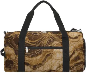 Golden Marble Sports Gym Bag Carry on Holdalls for Men Small Duffel Bags for Women with Shoe Compartment