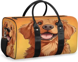 Golden Retriever Dog Duffle Bag for Travel, Overnight Weekend Gym Carry On Luggage Bag, Funny Travel Duffel Bag for Men Women