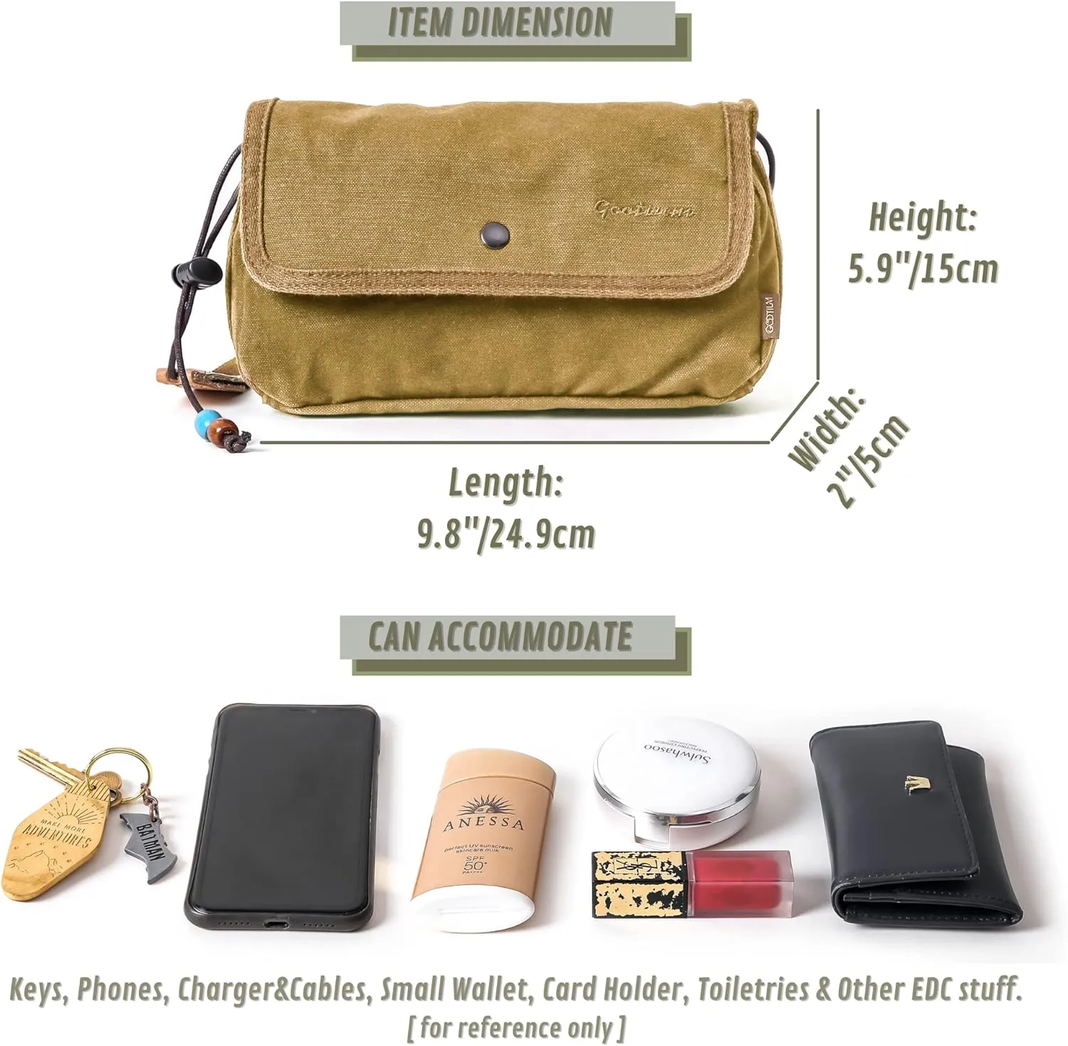 Gootium Canvas Small Crossbody Purse - Flap Shoulder Bag Daily Essentials Pouch