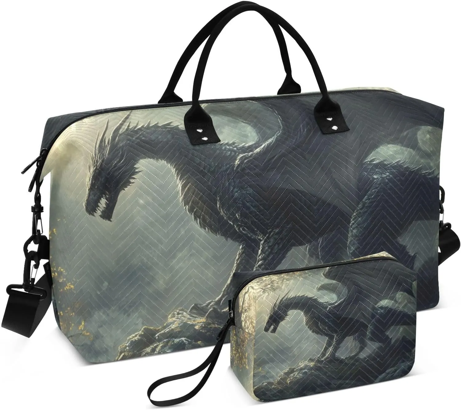 Gothic Dragon Duffel Bag for Travel Gym Sport, Weekender Travel Bags Carry on Overnight Bag