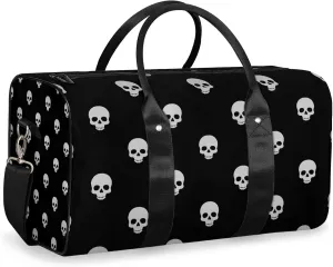 Gothic Skull Travel Duffle Bag, Weekender Bags for Women Men, Carry on Overnight Bag Waterproof Gym Bags, Hospital Bag for Labor and Delivery