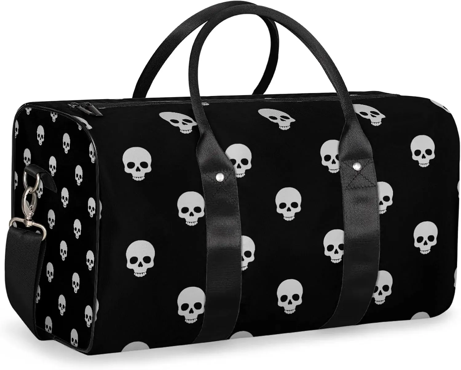 Gothic Skull Travel Duffle Bag, Weekender Bags for Women Men, Carry on Overnight Bag Waterproof Gym Bags, Hospital Bag for Labor and Delivery