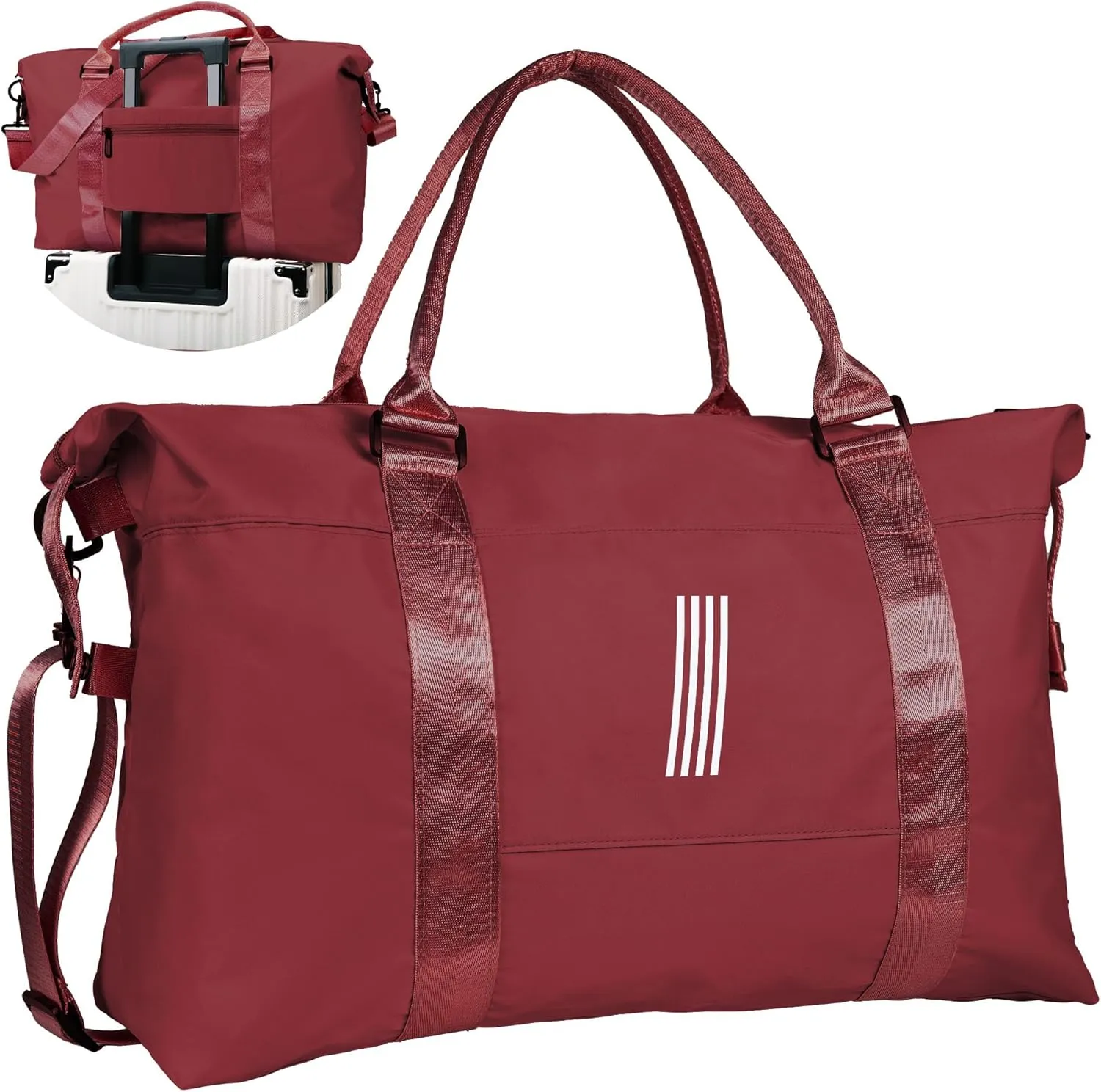 Graduation Gifts, Initial Travel Duffel Bag, Sports Bag, Personalized Weekender Bag with Shoulder Strap, Monogram Overnight Bag, Gift for Friend Housewarming Gifts (Letter I)