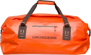 Grundens Shackleton 2.0 Duffel 105L - Waterproof, Welded Construction, Roll Top Closure, and External Secure Zipper Storage for Fishing and Outdoor Use, Red Orange