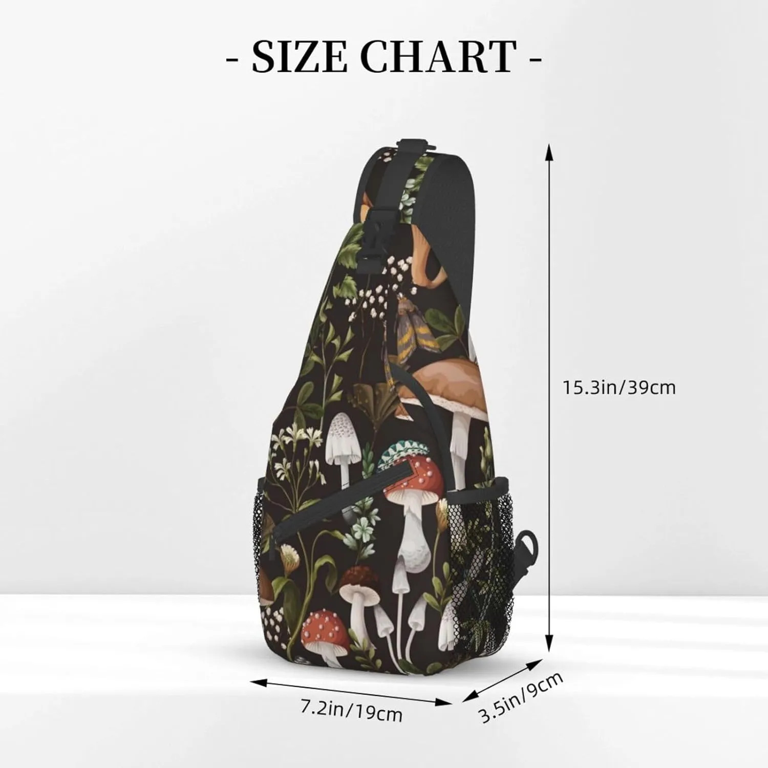 GTEVUTS Autumn Mushrooms Crossbody Bags Sling Bag for for Women Men, Cute Fashion Chest Bag Casual Small Shoulder Bags Travel Hiking Cycling Gym Sport Lightweight Daypack Adult Backpack