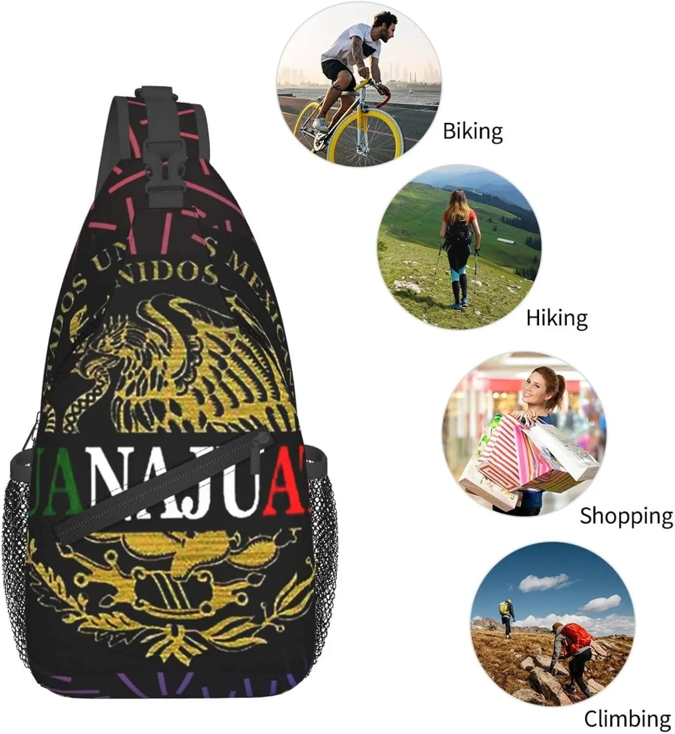 Guanajuato Crossbody For Men Women Sling Chest Bag Shoulder Bag Lightweight One Strap Backpack Multipurpose Travel Hiking Daypack