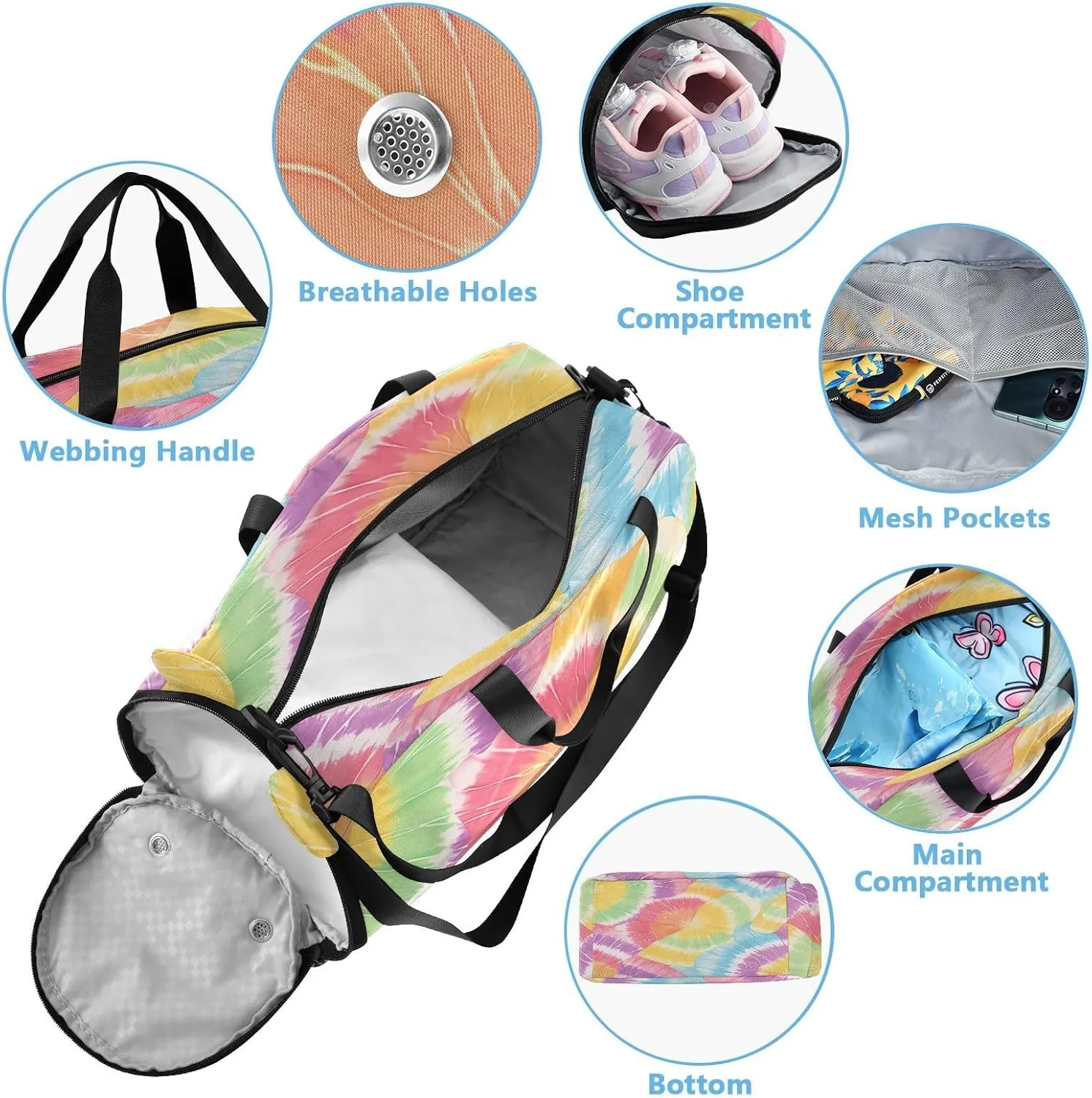 GuoChe Crossbody Wallet Purse with Shoes Compartment Waterproof Nylon Small Crossbody Phone Bag for Walk dog
