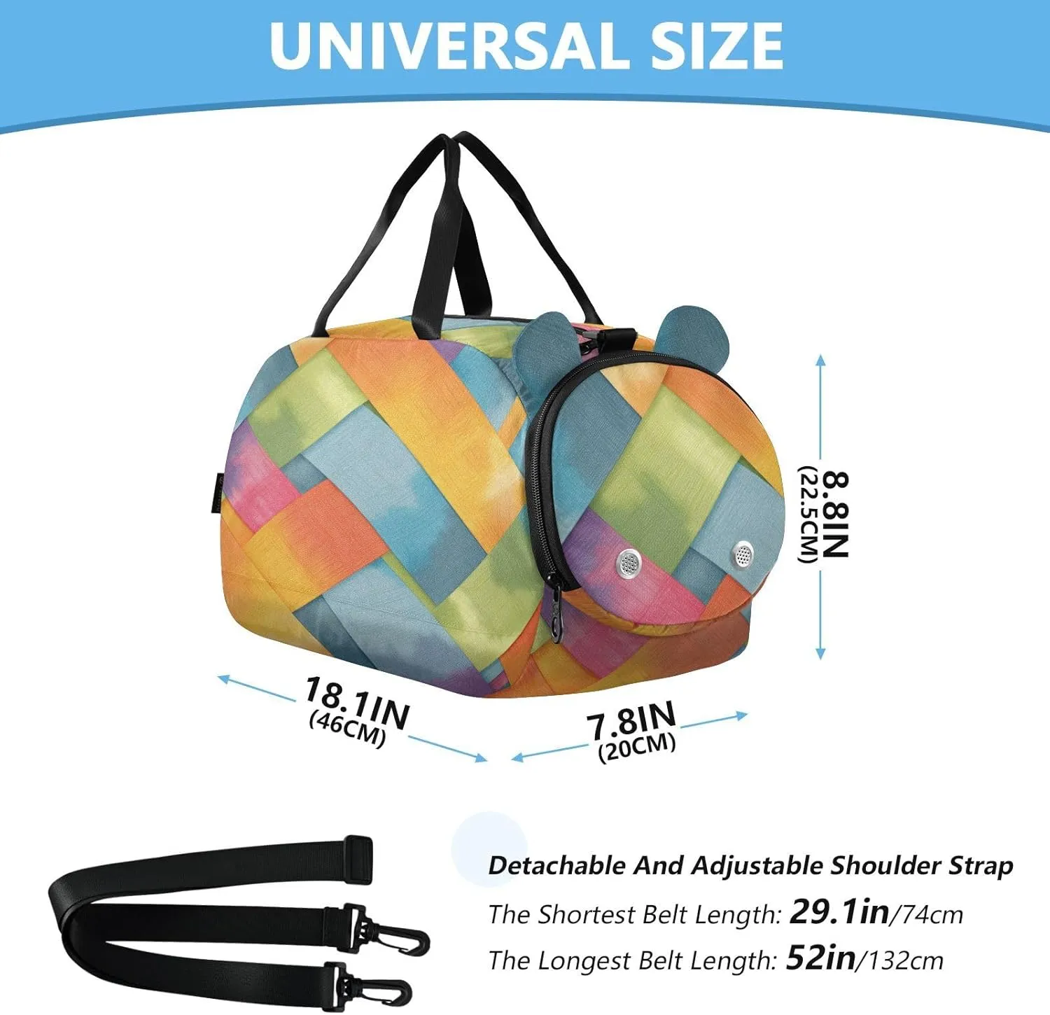 GuoChe Mini Crossbody Bag with Shoes Compartment Waterproof Black Handbag for Walk dog