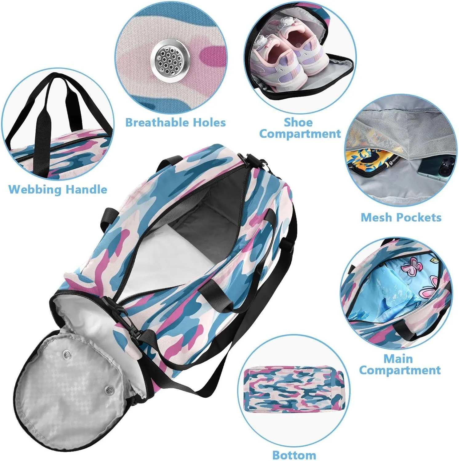 GuoChe Mini Crossbody Bags with Shoes Compartment Practical Small Shoulder Bags for For Hiking Traveling