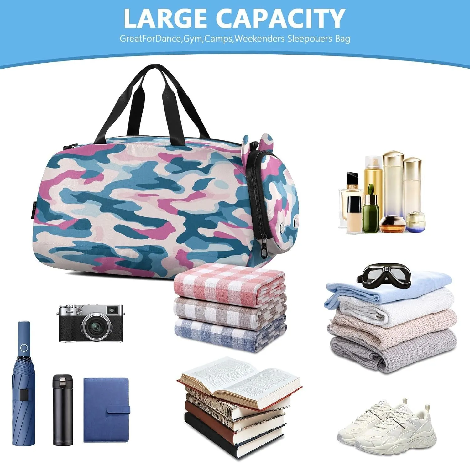 GuoChe Mini Crossbody Bags with Shoes Compartment Practical Small Shoulder Bags for For Hiking Traveling