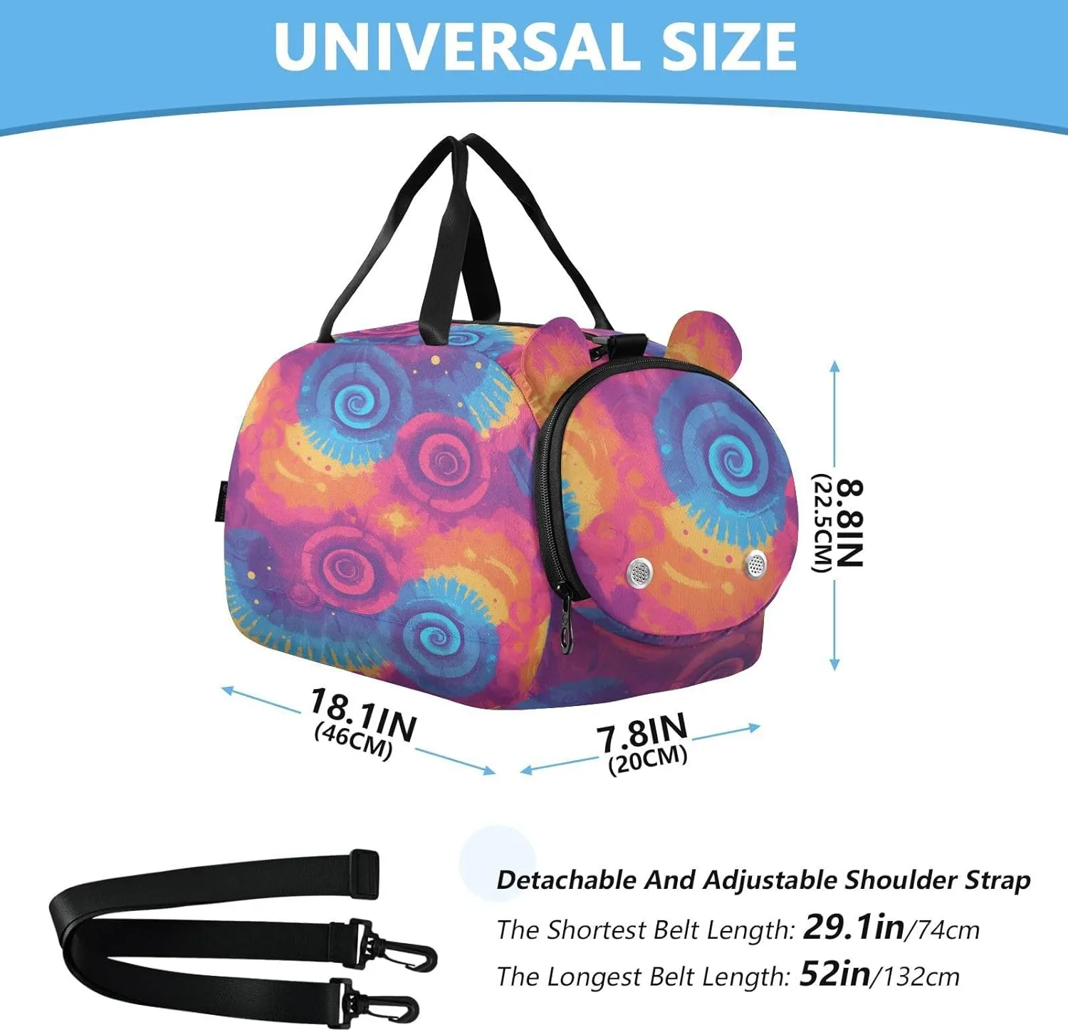 GuoChe Side Purse Crossbody with Shoes Compartment Beauty Small Shoulder Bag for Take a walk