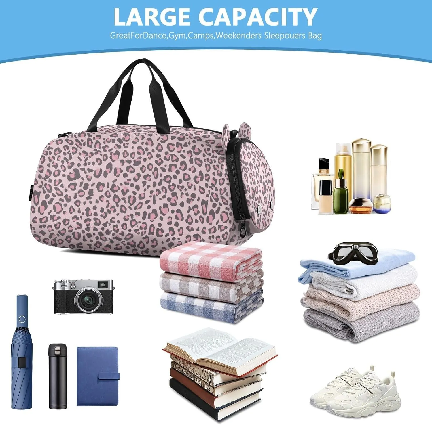 GuoChe Sling Bags Crossbody with Shoes Compartment Comfort Black Handbag for Have a meal