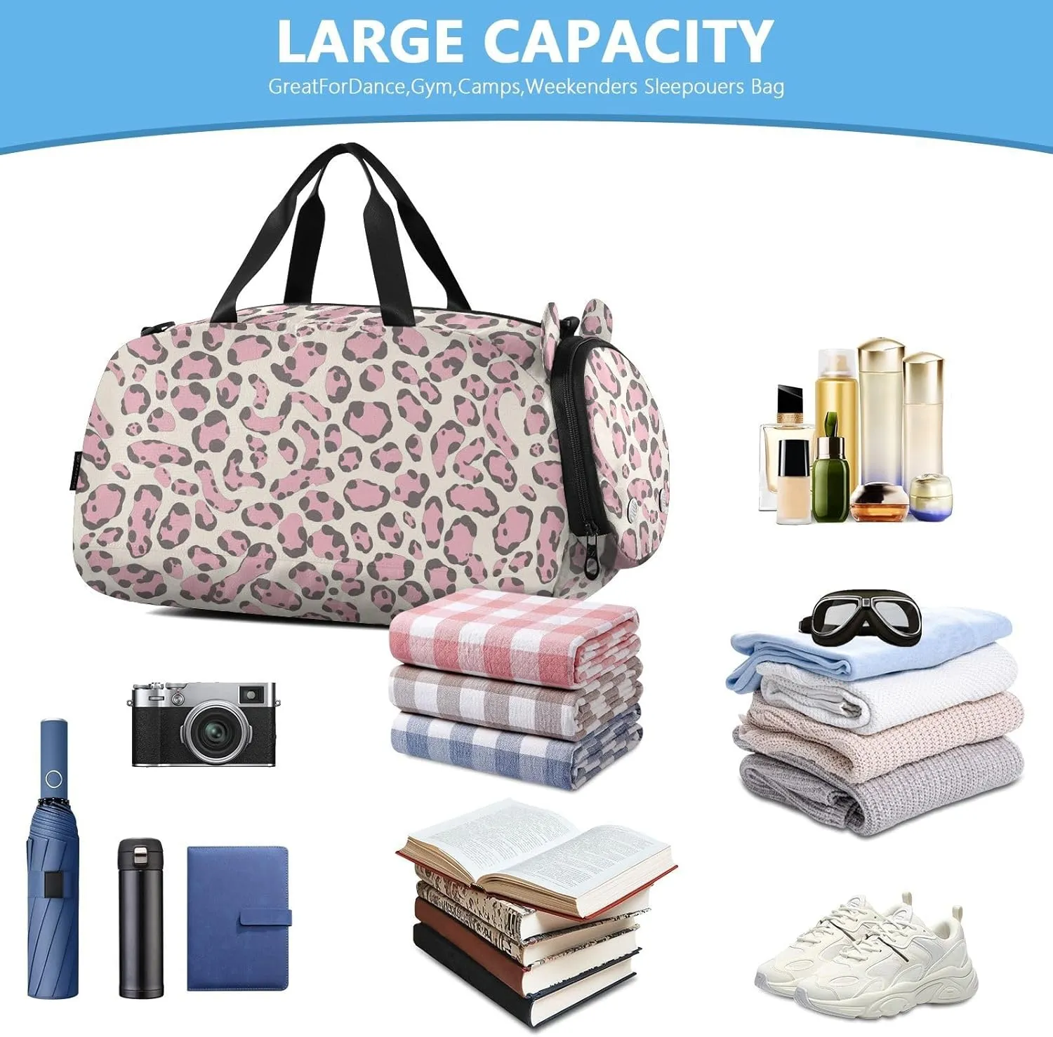 GuoChe Sling Bags Crossbody with Shoes Compartment Comfort Black Handbag for Have a meal