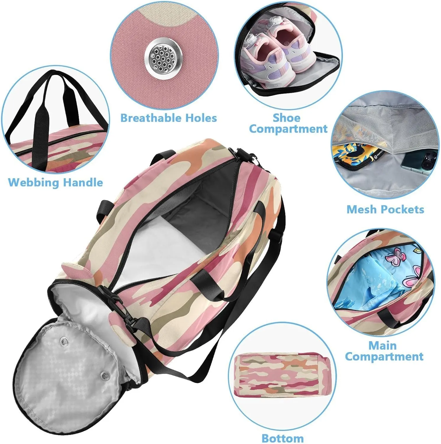 GuoChe West Crossbody Purse with Shoes Compartment Practical Messenger Bag Crossbody for Have a meal
