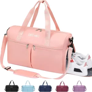 Gym Bag for Women and Men with Shoes Compartment, Small Duffel Bag for Sports,Travel, Carry On Weekender Overnight Bag for Plane Gym Tote Bags Swimming Yoga Hospital Holdalls