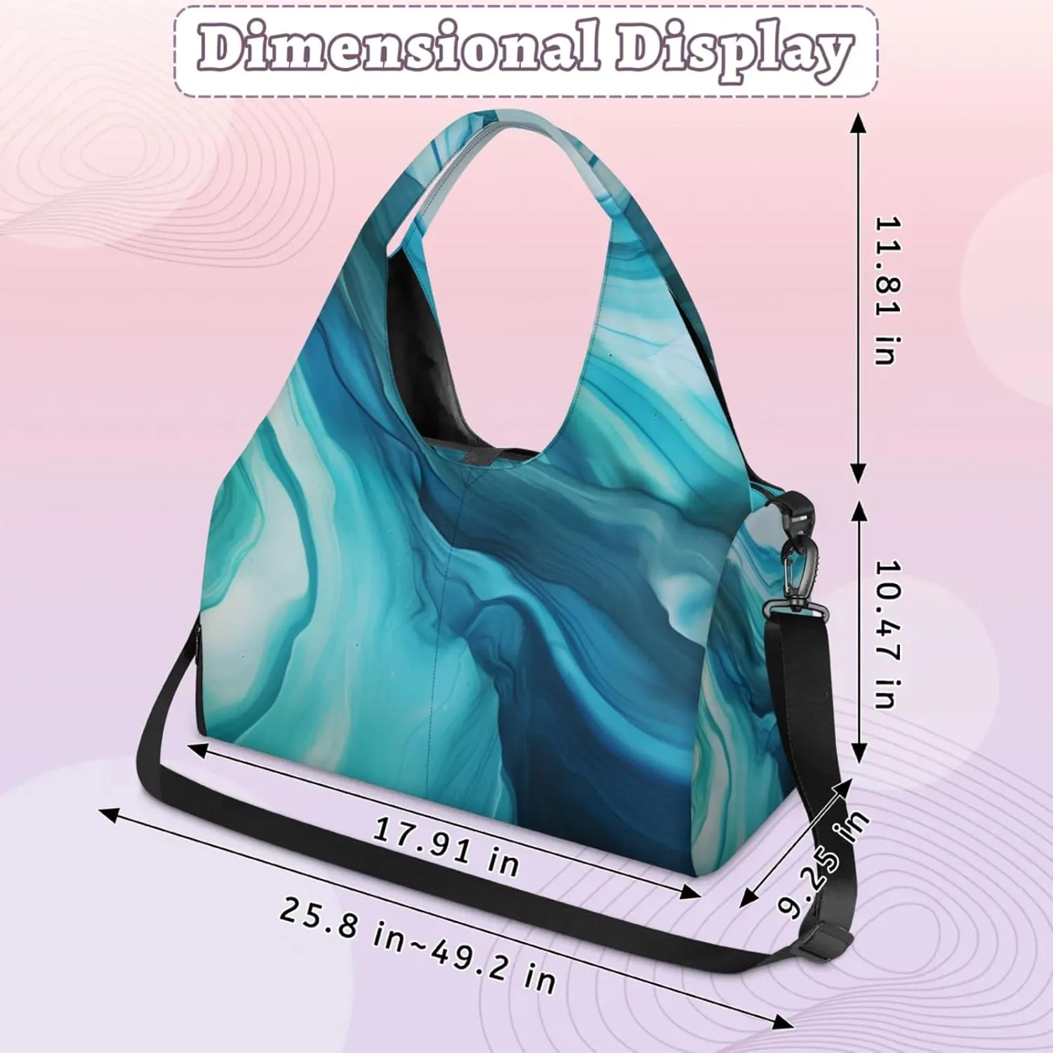 Gym Bag for Women Colorful Wood Board Duffel Bag with Shoe Compartment and Yoga Mat Holder Portable Weekender Bags