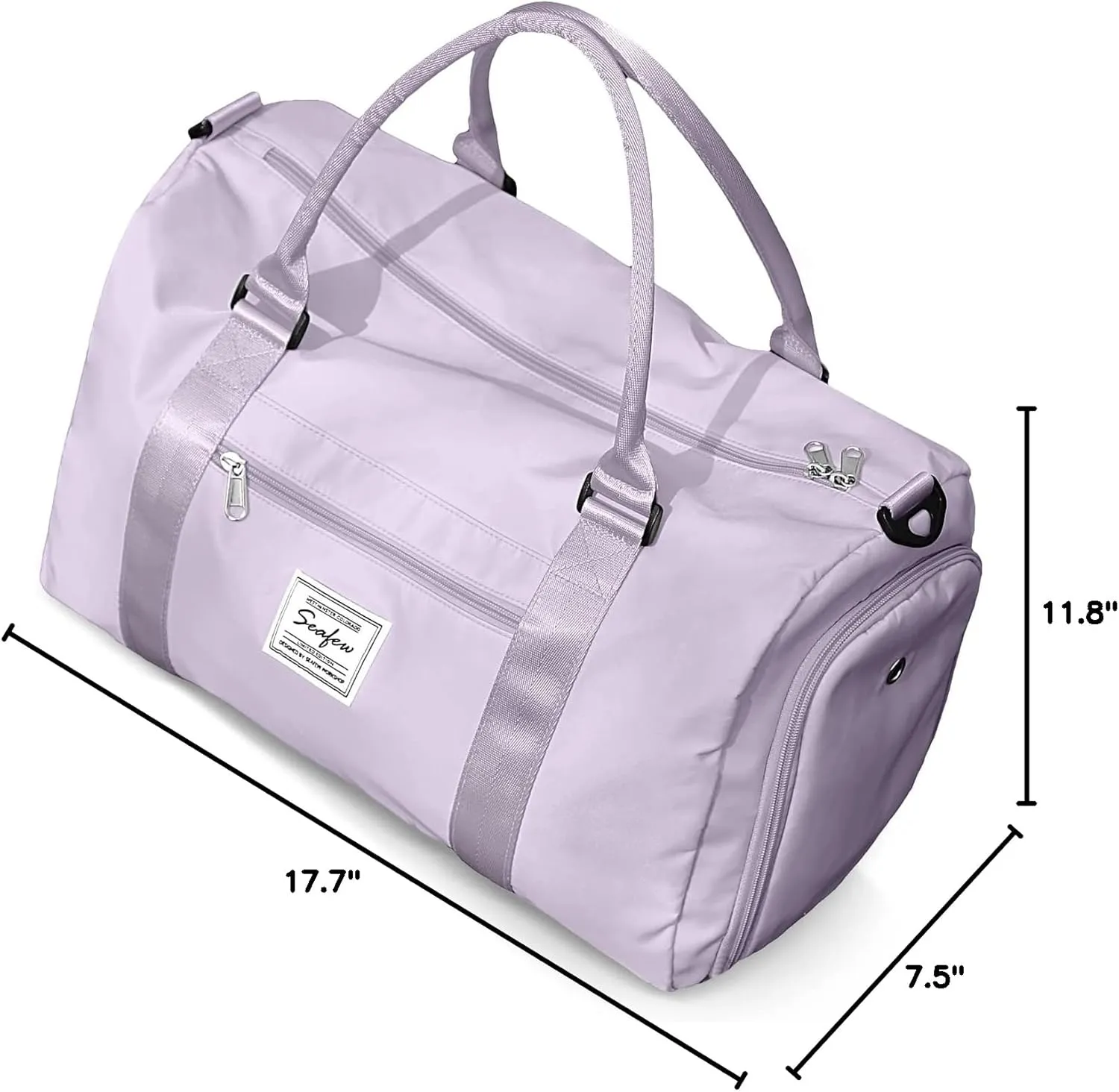 Gym Bag for Women Men with Shoes Compartment,Sports Duffle Bag Personal item travel Duffel Bags Tote Bag Small Carry on Weekender Overnight Bag Workout Dance Bag Hospital Holdalls Light Purple