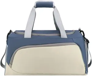 Gym Bag for Women with Shoe Compartment, Travel Duffle Bag Weekender Bag Overnight Bag Carry on Bag Gym Tote Bag for Swimming Yoga Hospital Holdalls (Blue and White)