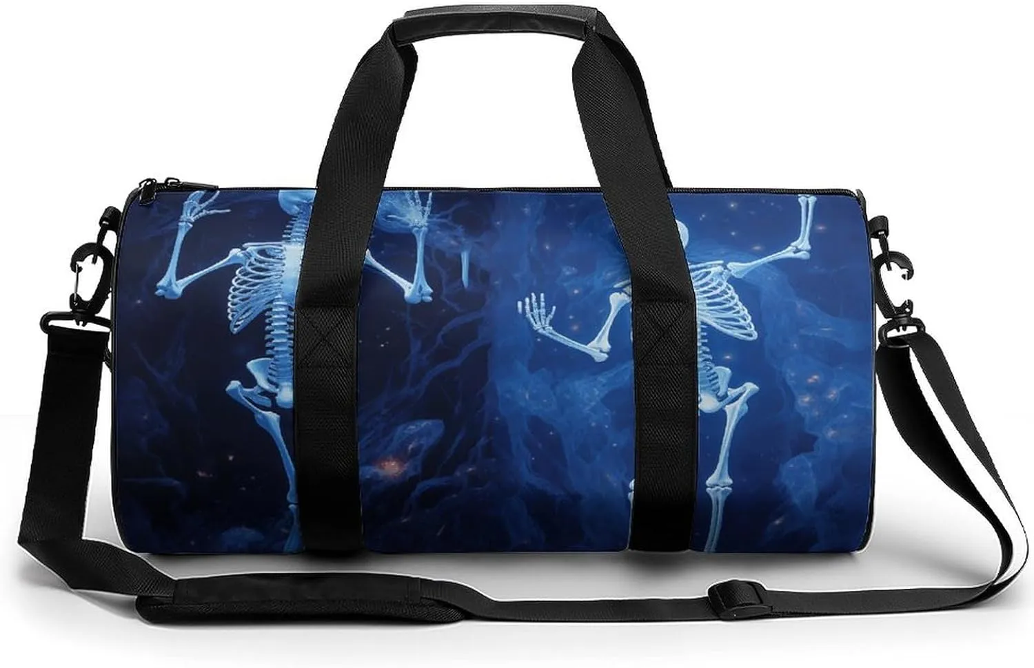 Gym Bag Skeleton on Display Printed Backpack Duffle Bag Yoga Bag with Dry Wet Separated Pocket
