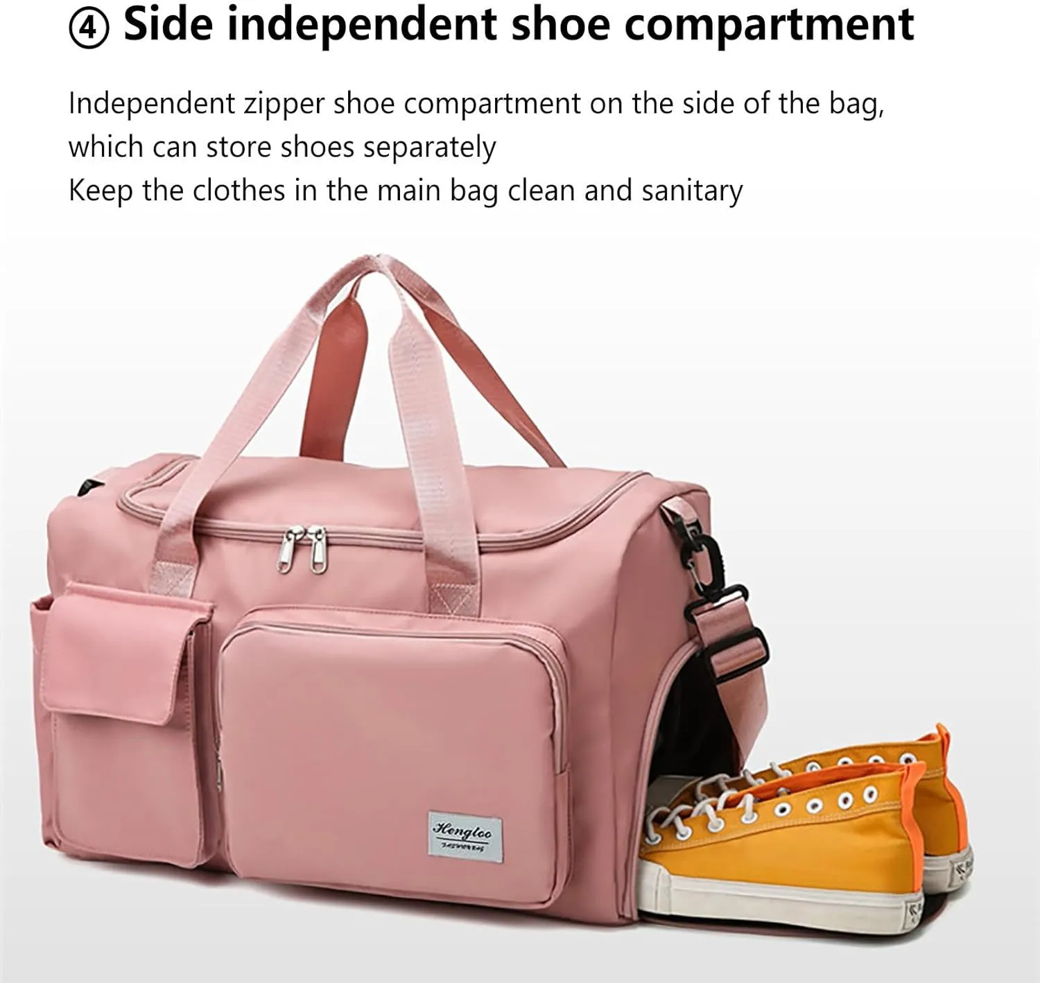 Gym Bag Women with Shoes Compartment,28L Travel Duffel Bags,Reusable Gym Duffle Bag for Yoga Sports Workout Travel