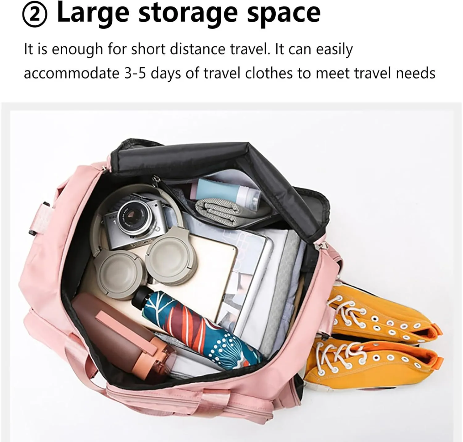 Gym Bag Women with Shoes Compartment,28L Travel Duffel Bags,Reusable Gym Duffle Bag for Yoga Sports Workout Travel
