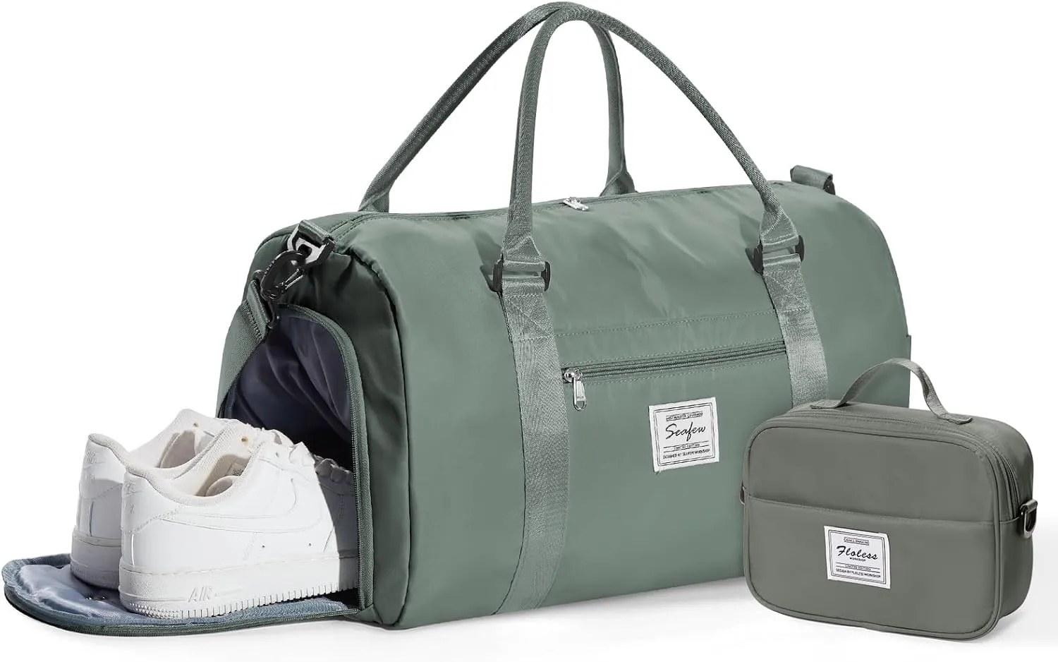 Gym Bag Womens Mens with Shoes Compartment and Wet Pocket Travel Duffel Bag for Women for Plane Sport Gym Tote Bags with Toiletry Bags Waterproof Weekend Overnight Carry on Bag Hospital Holdalls