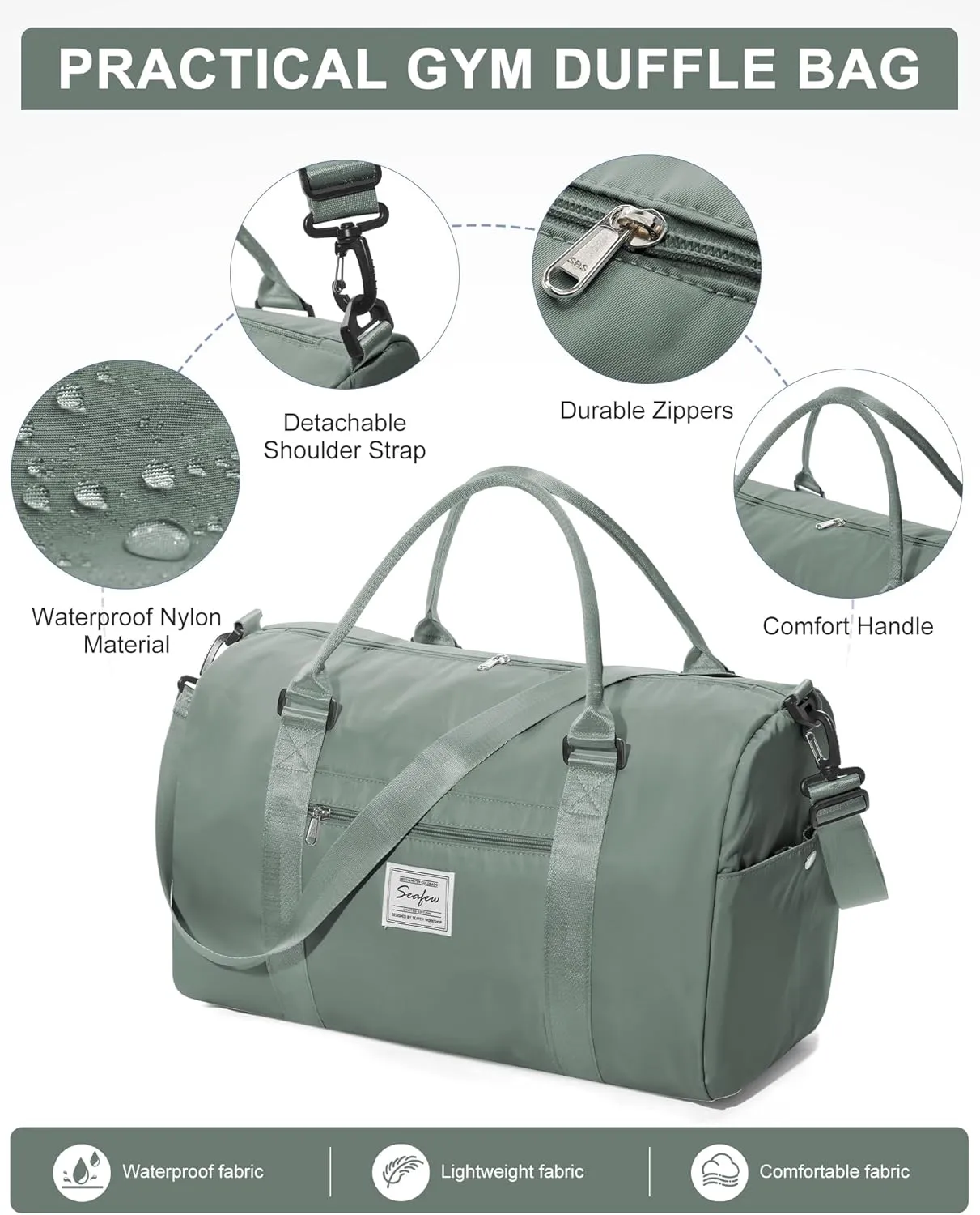 Gym Bag Womens Mens with Shoes Compartment and Wet Pocket Travel Duffel Bag for Women for Plane Sport Gym Tote Bags with Toiletry Bags Waterproof Weekend Overnight Carry on Bag Hospital Holdalls