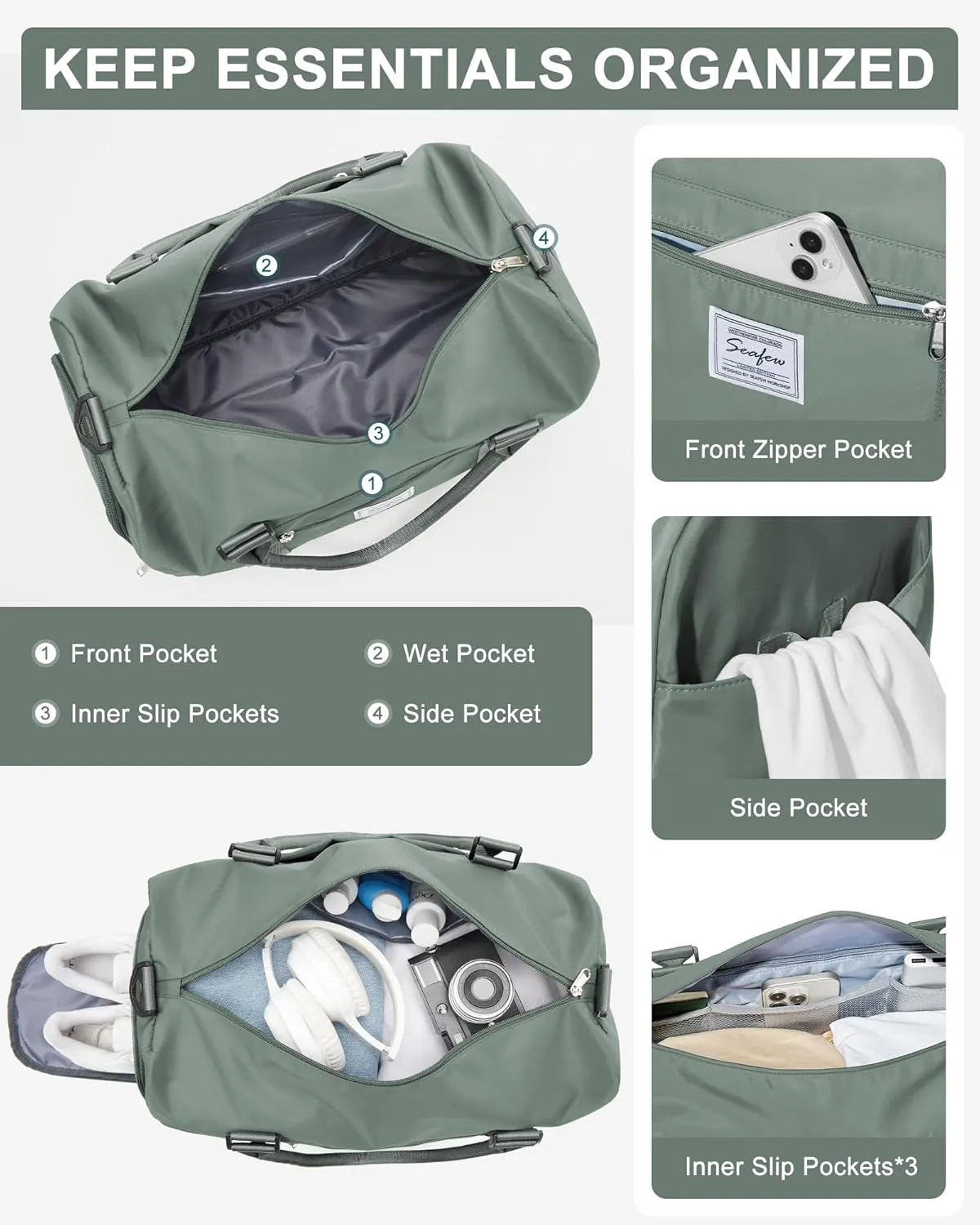 Gym Bag Womens Mens with Shoes Compartment and Wet Pocket Travel Duffel Bag for Women for Plane Sport Gym Tote Bags with Toiletry Bags Waterproof Weekend Overnight Carry on Bag Hospital Holdalls