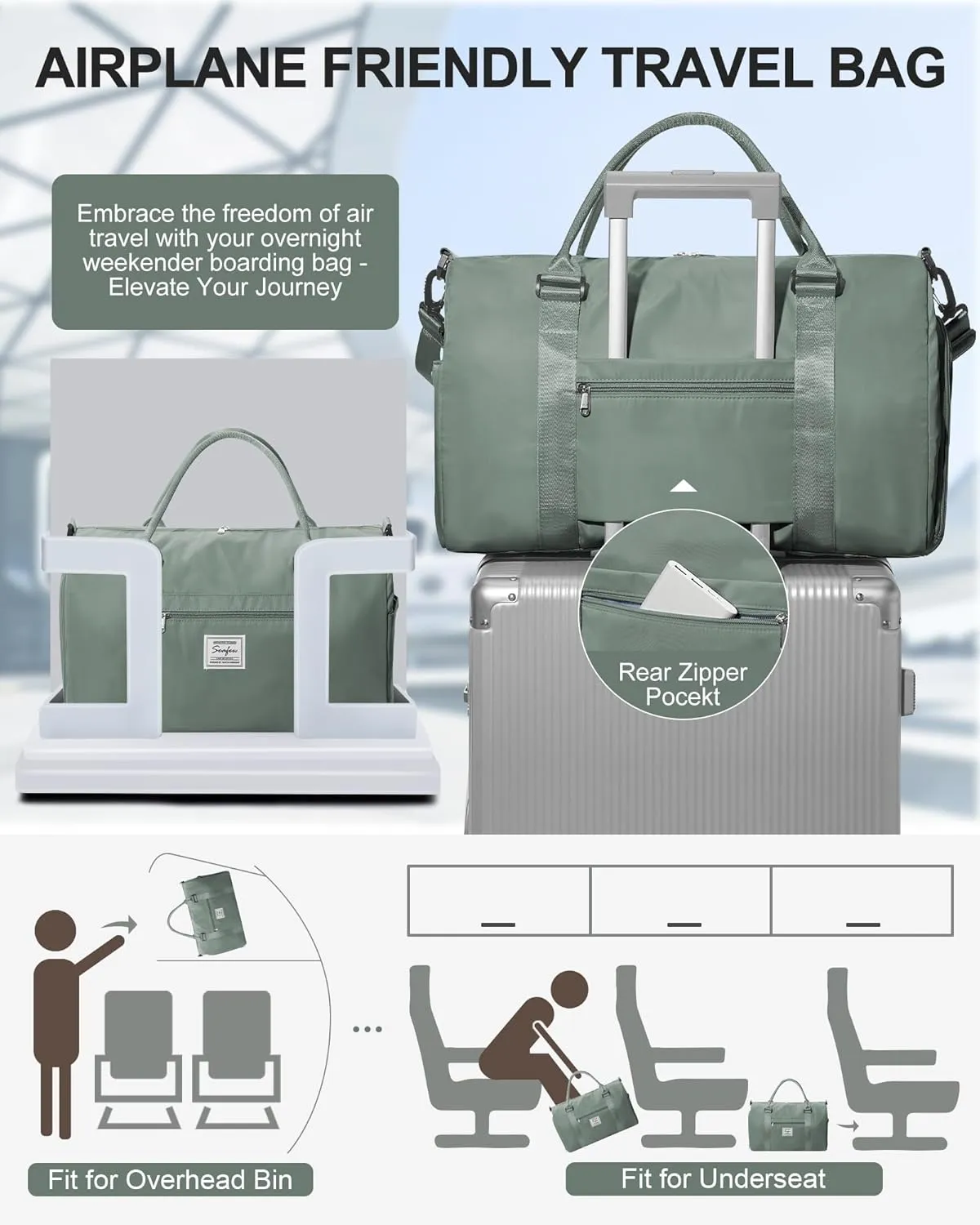 Gym Bag Womens Mens with Shoes Compartment and Wet Pocket Travel Duffel Bag for Women for Plane Sport Gym Tote Bags with Toiletry Bags Waterproof Weekend Overnight Carry on Bag Hospital Holdalls