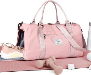 Gym Bag Womens Mens with Shoes Compartment and Wet Pocket Travel Duffel Bag for Women for PlaneSport Gym Tote Bags Swimming Yoga Small Waterproof Weekend Overnight Carry on Bag Hospital Holdalls