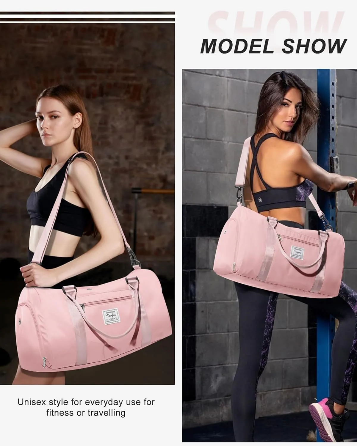 Gym Bag Womens Mens with Shoes Compartment and Wet Pocket Travel Duffel Bag for Women for PlaneSport Gym Tote Bags Swimming Yoga Small Waterproof Weekend Overnight Carry on Bag Hospital Holdalls