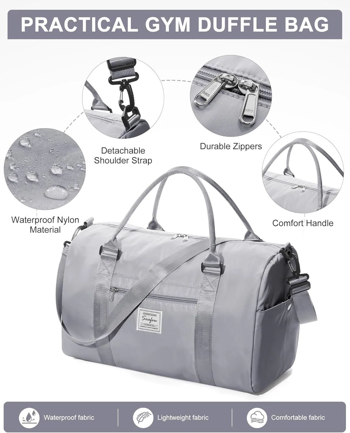 Gym Bag Womens Mens with Shoes Compartment and Wet PocketTravel Duffel Bag for Women for Plane, port Gym Tote Bags Swimming Yoga Small Waterproof Weekend Overnight Carry on Bag Hospital Holdalls