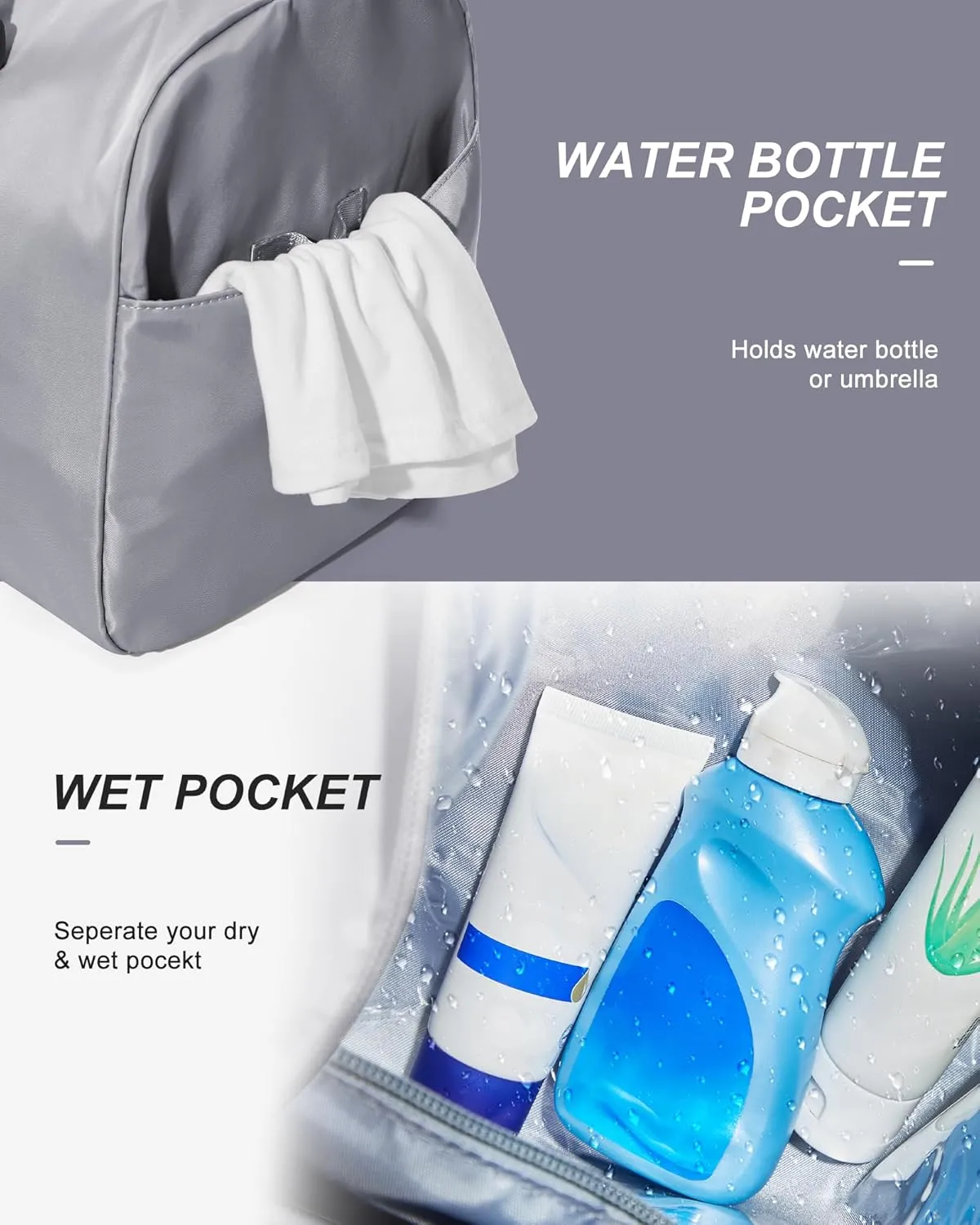 Gym Bag Womens Mens with Shoes Compartment and Wet PocketTravel Duffel Bag for Women for Plane, port Gym Tote Bags Swimming Yoga Small Waterproof Weekend Overnight Carry on Bag Hospital Holdalls