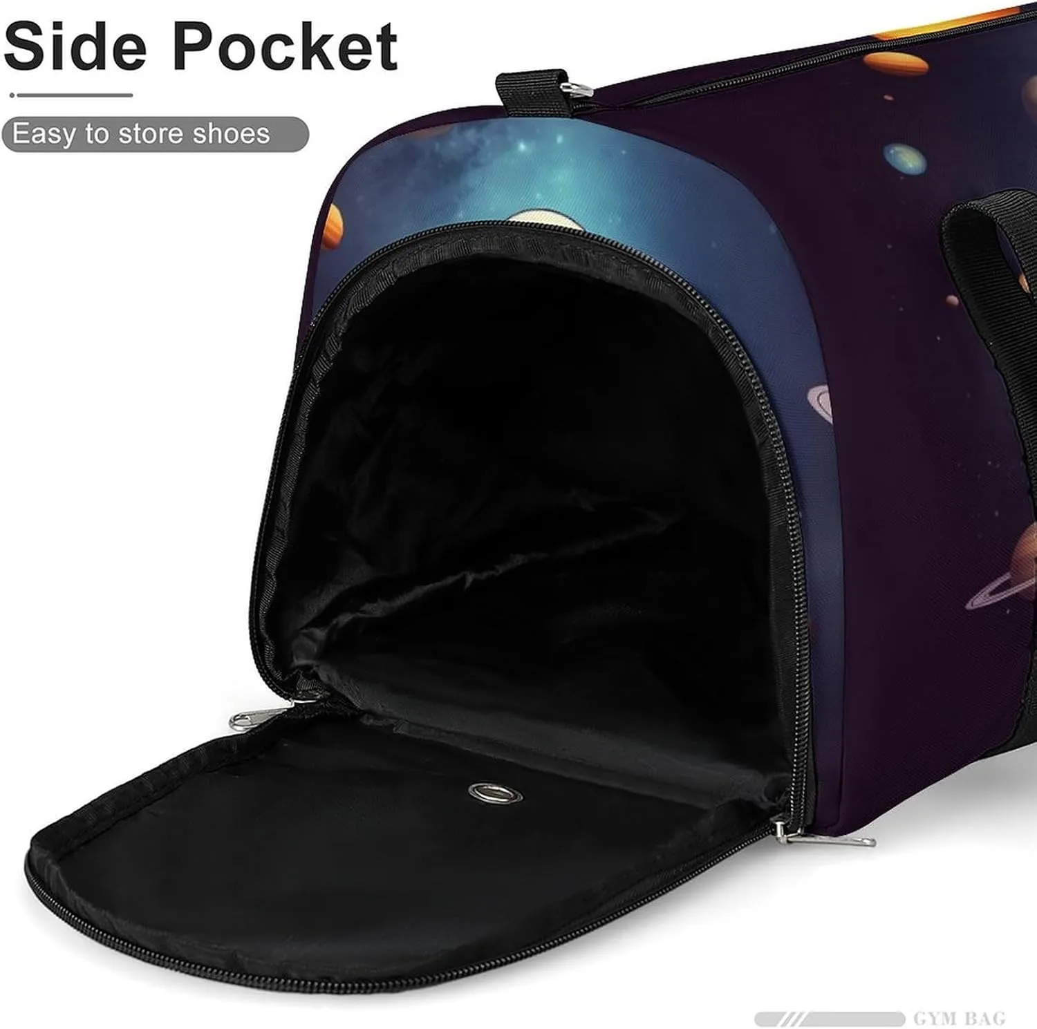 Gym Bags for Men Women Astronaut Solar System Planets Duffle Bag Travel Overnight Bag with Shoe Compartment Tote Bags