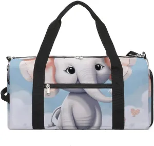 Gym Bags for Men Women Cute Elephant Duffle Bag Travel Overnight Bag with Shoe Compartment Tote Bags