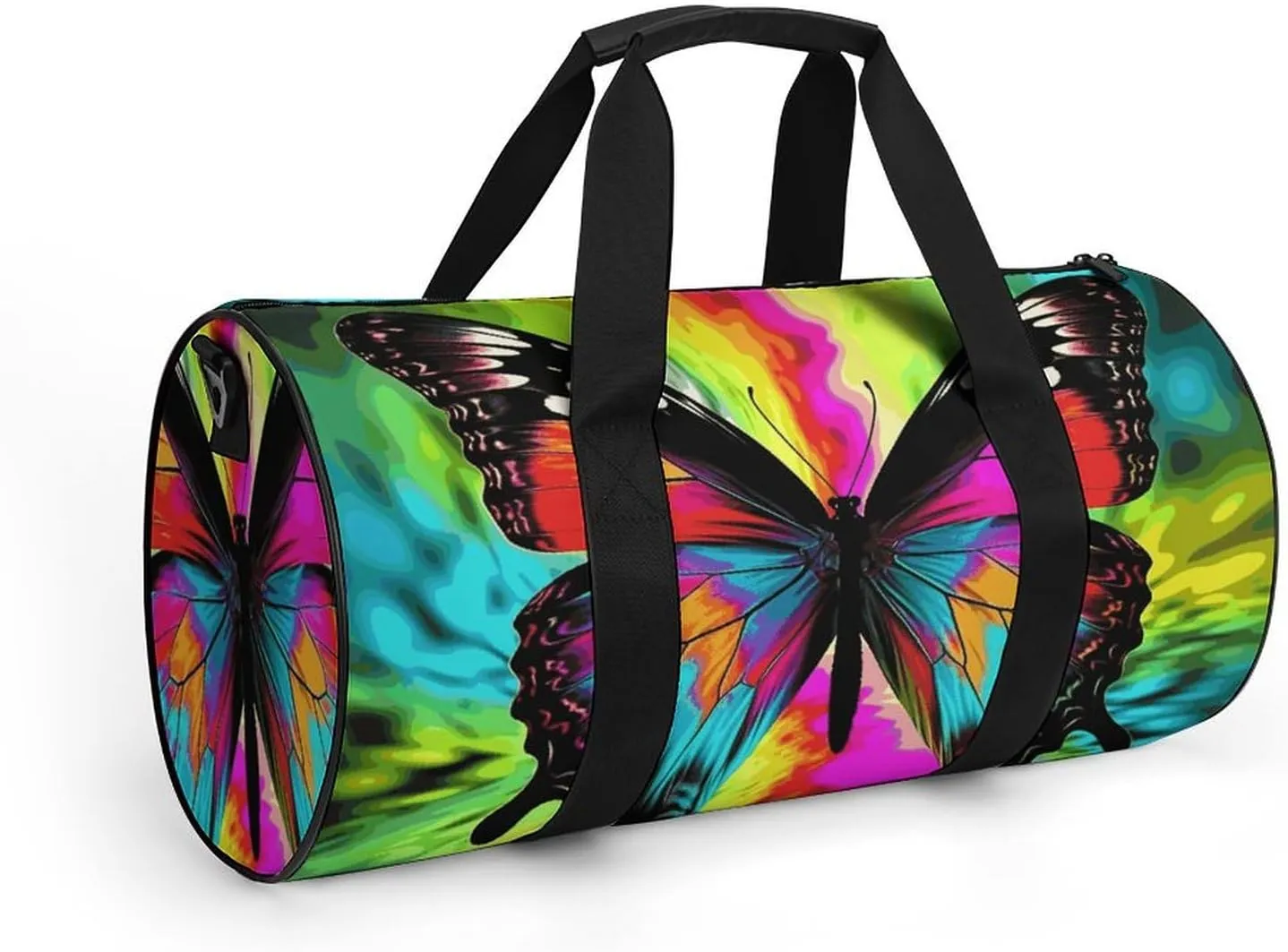 Gym Bags Small Colorful Butterfly Duffel Bag Overnight Bag with Shoe Compartment Carryon Bag for Men Women