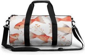 Gym Bags Small Fish Duffel Bag Overnight Bag with Shoe Compartment Carryon Bag for Men Women