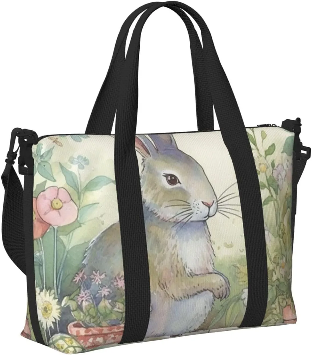 Gym Bags Small Garden Bunny Duffel Bag Overnight Bag with Shoe Compartment Carryon Bag for Men Women