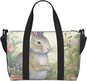Gym Bags Small Garden Bunny Duffel Bag Overnight Bag with Shoe Compartment Carryon Bag for Men Women