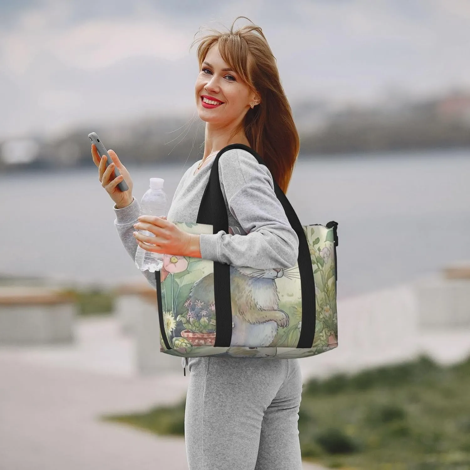 Gym Bags Small Garden Bunny Duffel Bag Overnight Bag with Shoe Compartment Carryon Bag for Men Women