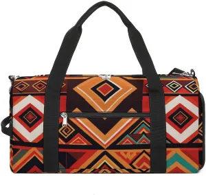 Gym Duffel Bag with Shoe Compartment Wet Pocket, African Pattern Travel Bag for Men Women, style-2