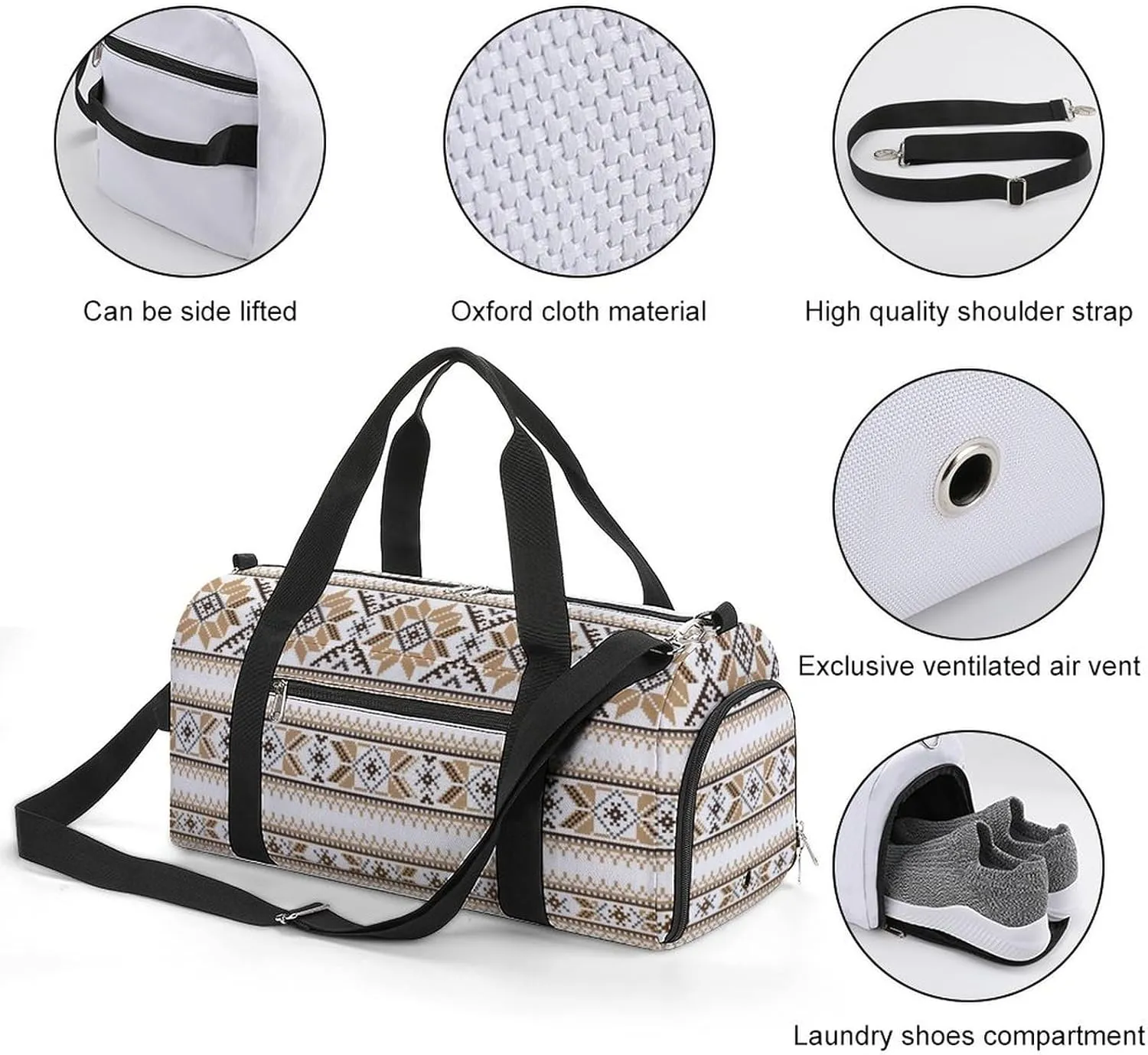 Gym Duffel Bag with Shoe Compartment Wet Pocket, Bo_6_new_04 Travel Bag for Men Women